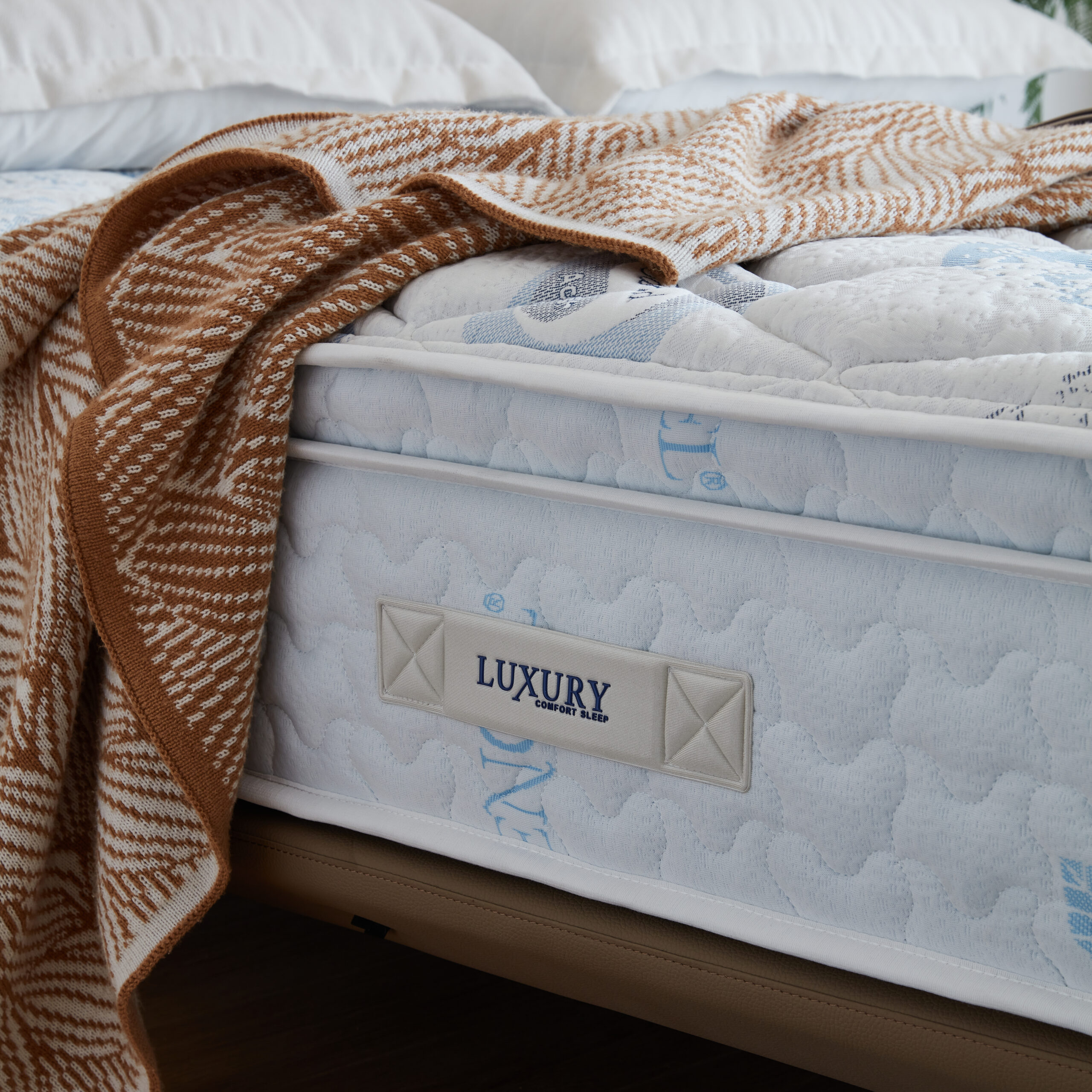 luxury hugg mattress Luxury bedroom with Hugg Sleep Biocrystal® mattress – natural comfort mattress UAE by The Wooden Colour