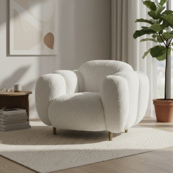 Bloom Sculptural Boucle Lounch Chair