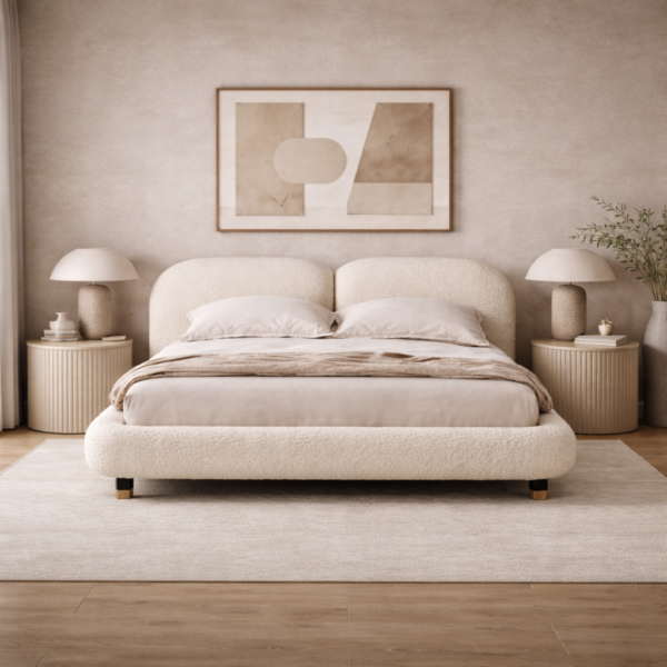 Alora boucle curved bed