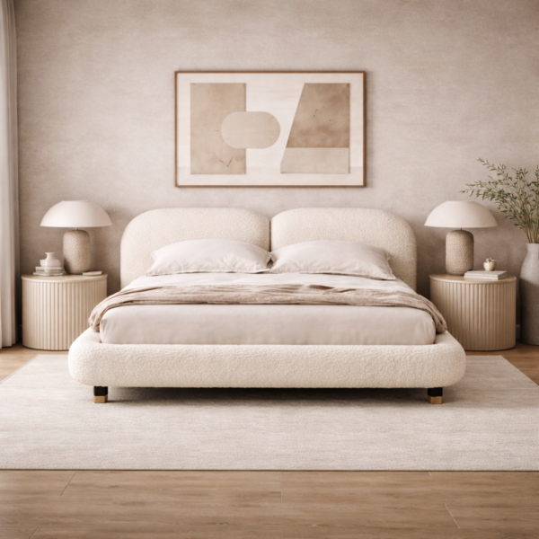 Alora boucle curved bed