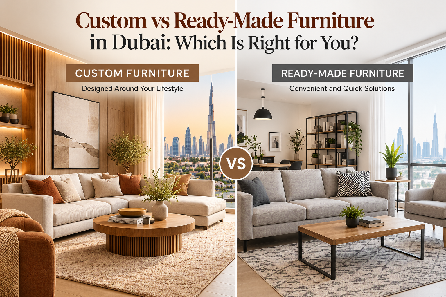 Custom vs Ready-Made Furniture in Dubai: Which Is Right for You?